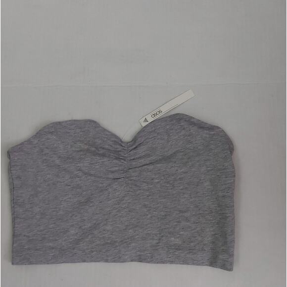 ASOS Gray The Crop Bandeau NEW Coquette Girl Bratz Cosplay Fairycore Festival - Picture 1 of 8